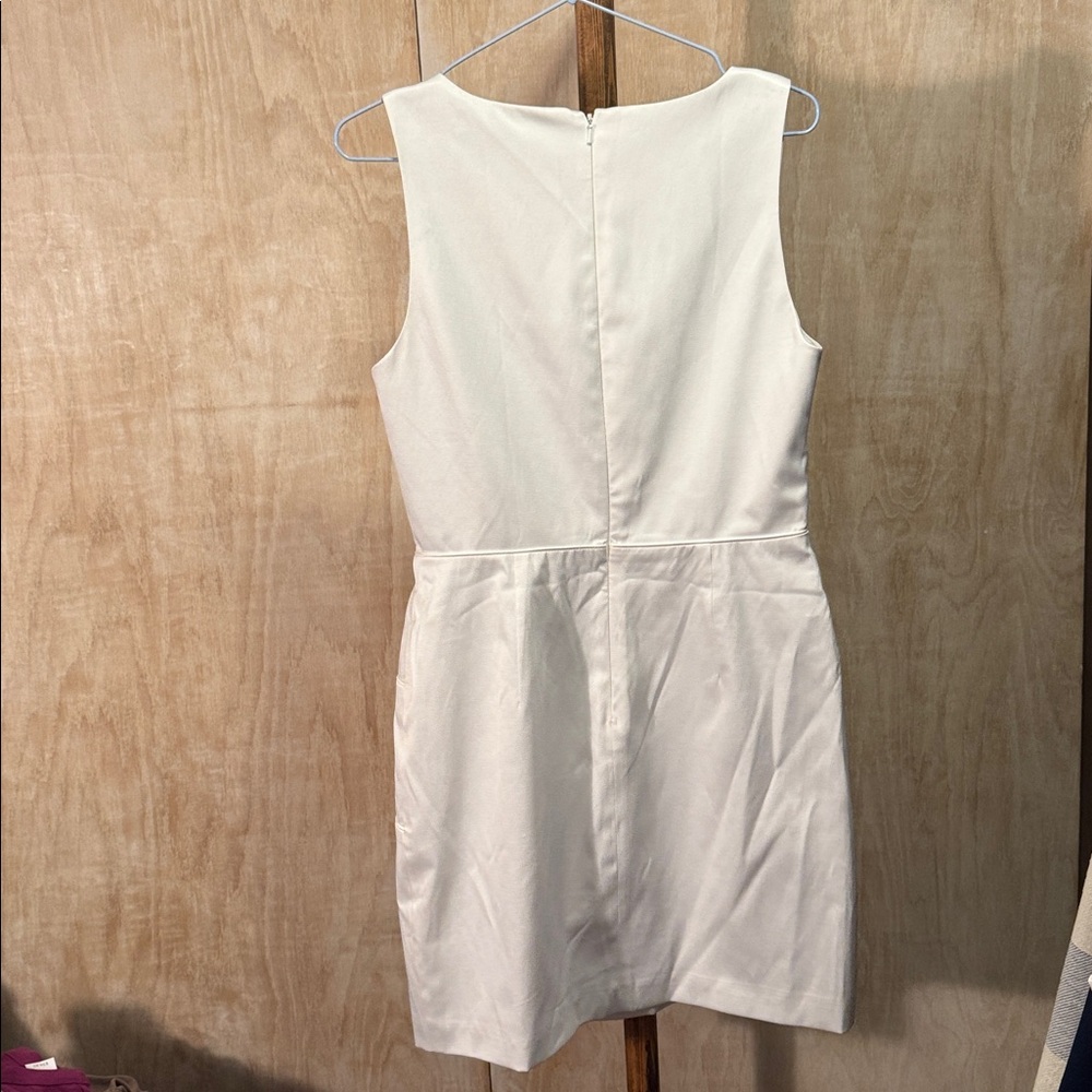 BLACK HALO Lined white Sheath Dress 8 GUC Small Thigh Slit - Picture 6 of 8